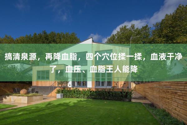 搞清泉源，再降血脂，四个穴位揉一揉，血液干净了，血压、血脂王人能降