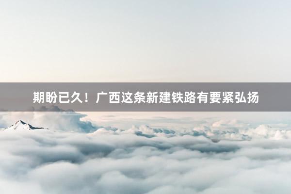 期盼已久！广西这条新建铁路有要紧弘扬