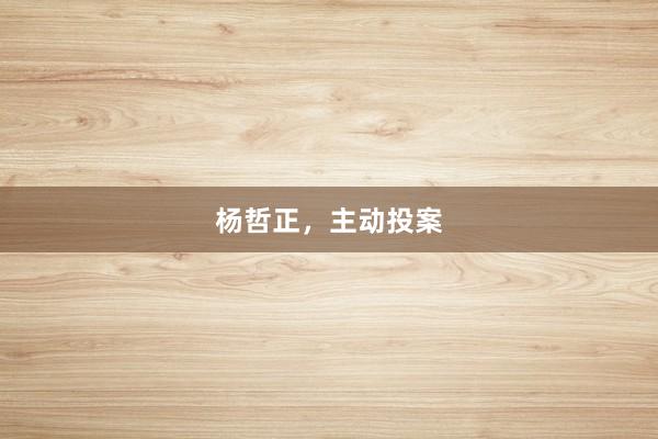 杨哲正，主动投案