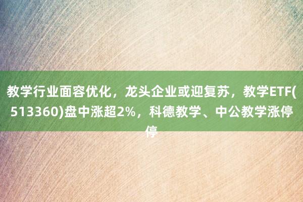 教学行业面容优化，龙头企业或迎复苏，教学ETF(513360)盘中涨超2%，科德教学、中公教学涨停